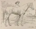 Artur Volkmann, Knabe und Pferd am Strand, Um 1910, Lithographie auf festem Velin