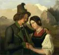 Adam Brenner, (zugeschr.), Junges Paar in Tracht, 1840, Öl auf Leinwand