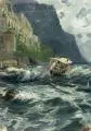 Albert Ernst Mühlig, Küste bei Amalfi mit Booten