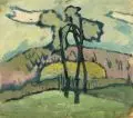 Helene Baumeyer, Sommerliche Landschaft. Wohl 1. Viertel 20. Jh, Öl auf Papier