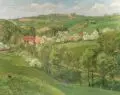 Julius Otto Fritzsche, Otto Julius Fritzsche, Hügelige Landschaft, 1924, Öl auf Leinwand