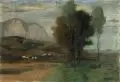 Herman Frobenius, Sommerliche Berglandschaft. 1. H. 20. Jh, Öl auf Malpappe