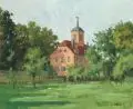 Georg Oehme, Landschaft mit Kirche. 1930er Jahre