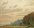 Hans Licht, Elbe bei Lauenburg, Öl auf Malpappe