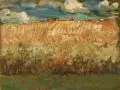 Robert Sterl, Robert Sterl, Landschaft mit Kornfeld, Wohl 1903, Öl auf Malpappe. auf Hartfaserplatte aufgezogen
