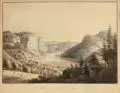 Vue de Wehlen sur l´Elbe près de Königstein en Saxe. by Johann Friedrich Wizani, Um 1800, Kolorierte Umrißradierung, sold Sep 2008