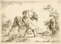 Balthasar Anton Dunker, (zugeschr.), Junge mit Ziegenbock. 2. H. 18. Jh, Radierung