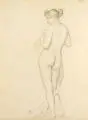 Francesco Hayez, (zugeschr.), Stehender weiblicher Akt. 1. H. 19. Jh