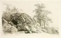 Johann Christian Klengel, Bewaldete Felslandschaft, 1800, Radierung