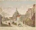 Gottlieb Friedrich Riedel, Prospect des neuen Marktes in Dresden, Altkolorierter Kupferstich
