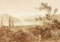 Samuel Rösel, Gebirgslandschaft, 1822, Federzeichnung in Braun, laviert, über Bleistift