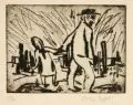 Rüdiger Berlit, Mann mit Kind. 1930er Jahre, Kaltnadelradierung