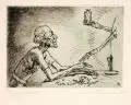 Richard Flockenhaus, Tod und Geizhals, Radierung