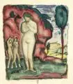 Otto Gussmann, Paradies, Um 1900, Wasserfarbe