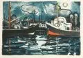 Erhard Hippold, Ostseehafen. Ohne Jahr, Farblithographie