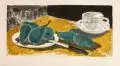Erhard Hippold, Stilleben mit Birnen, Farblithographie