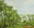 Georg Oehme, Landschaft mit blühenden Bäumen (bei Borthen). 1920er Jahre