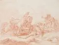 Johannes von Lexmond, Schlachtenszene, 1785, Rötelzeichnung