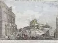 Matthias Gottfried Eichler, Rue de la Place de Montecavallo à Rome, Um 1800, Kupferstich, aquarelliert