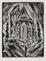 Rose Friedrich, Kirche, 1921, Holzschnitt