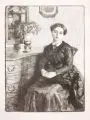 Rose Friedrich, Damenbildnis, 1908, Kreidelithographie auf Japan