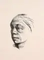 Kleines Selbstbildnis nach links by Käthe Kollwitz, 1922, Lithographie, sold Jun 2008