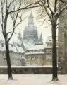 Georg Erler, Dresden Frauenkirche, 1940, Deckfarben über Blei