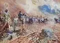 Gustav Adolf Closs, Napoleonische Schlacht, Um 1890, Gouache