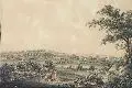 Carl Wagner, Prospekt der königlich sächsischen Stiftsstadt Zeitz, Um 1820, Kolorierte Umrißradierung auf Papier