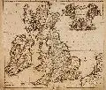 Johann Baptist Homann, Novissima et Accuratissima Totius Angliae Scotiae et Hiberniae Tabula, Kupferstich, handkoloriert