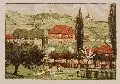 Georg Richter-Lößnitz, Weingut Hoflößnitz mit Blick zum Spitzhaus. 1920er Jahre