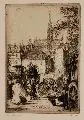 Walter Zeising, Paris - Place St. Michel, 1906, Radierung