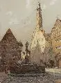 Rudolf Poeschmann, Miltenberg. Ohne Jahr, Graphitzeichnung, aquarelliert