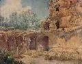 Paul Sollmann, Tivoli - Villa Hadriana, Um 1930, Aquarell