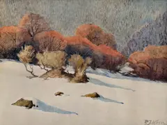 Péter Gyula Kern, Predjarie, Okolo 1920, Akvarel, tuš na papieri