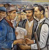 Imro Weiner-Kráľ, Štrajk, 1963, Olej na plátne
