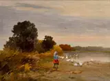 Antal Neogrády, Husiarka, Okolo 1925, Olej na plátne