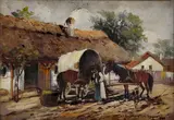 György Németh, Odpočinok, Okolo 1940, Olej na kartóne
