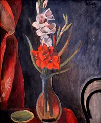 Alfred Justitz, Zátišie s gladiolami, Okolo 1920, Olej na plátne