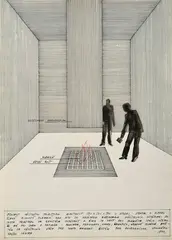 Jozef Jankovič, Projekt očisteného priestoru, 1972, Kresba tušom na papieri