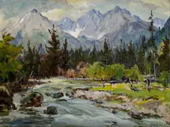 Z Malej studenej doliny by Ján Grotkovský, Okolo 1940, Olej na plátne, sold Jun 2016