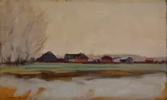 Usadlosť I. by Ladislav Čemický, 1935, Akvarel na kartóne, sold Jun 2016