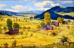 Martin Benka, Moravský motív, 1910-13, Olej na plátne