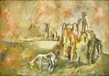 Opustený kôň by Vincent Hložník, Okolo 1945, Tempera na papieri, sold Jun 2016