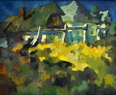Oszkár Nagy, Dedina, Okolo 1920, Olej na plátne
