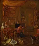 Thomas Gérard, V ateliéri, Okolo 1700, Olej na plátne
