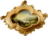 Johann Georg Schütz, Riečny prístav, Okolo 1800, Olej na dreve