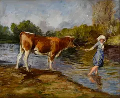 Othmar Ruzicka, Pri napájaní, Okolo 1920, Olej na kartóne