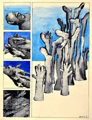 Jozef Jankovič, Štúdie sôch, 1973, Akvarel, tuš na papieri