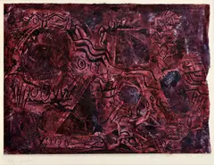 Cesta života III by Stanislav Filko, 1962 -63, Monotypia na papieri, sold Jun 2016